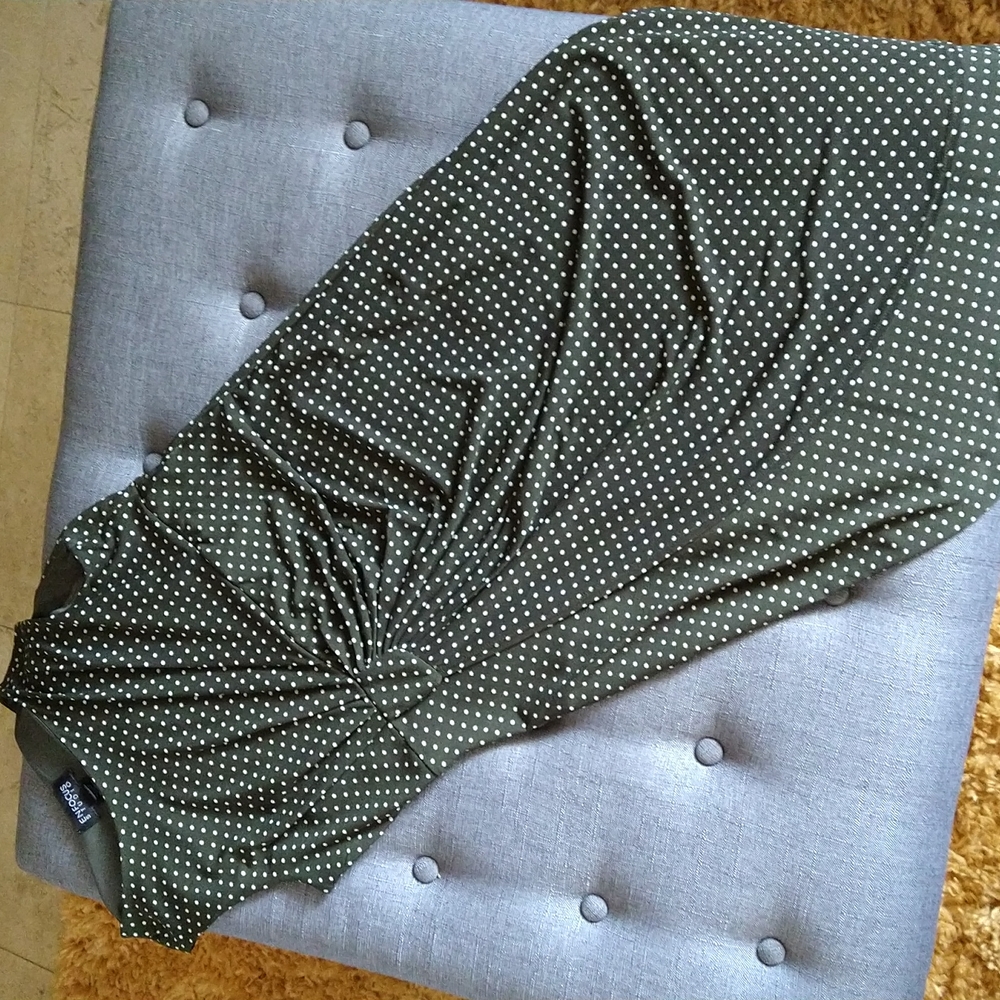 Dark Green and White Polka Dot Dress